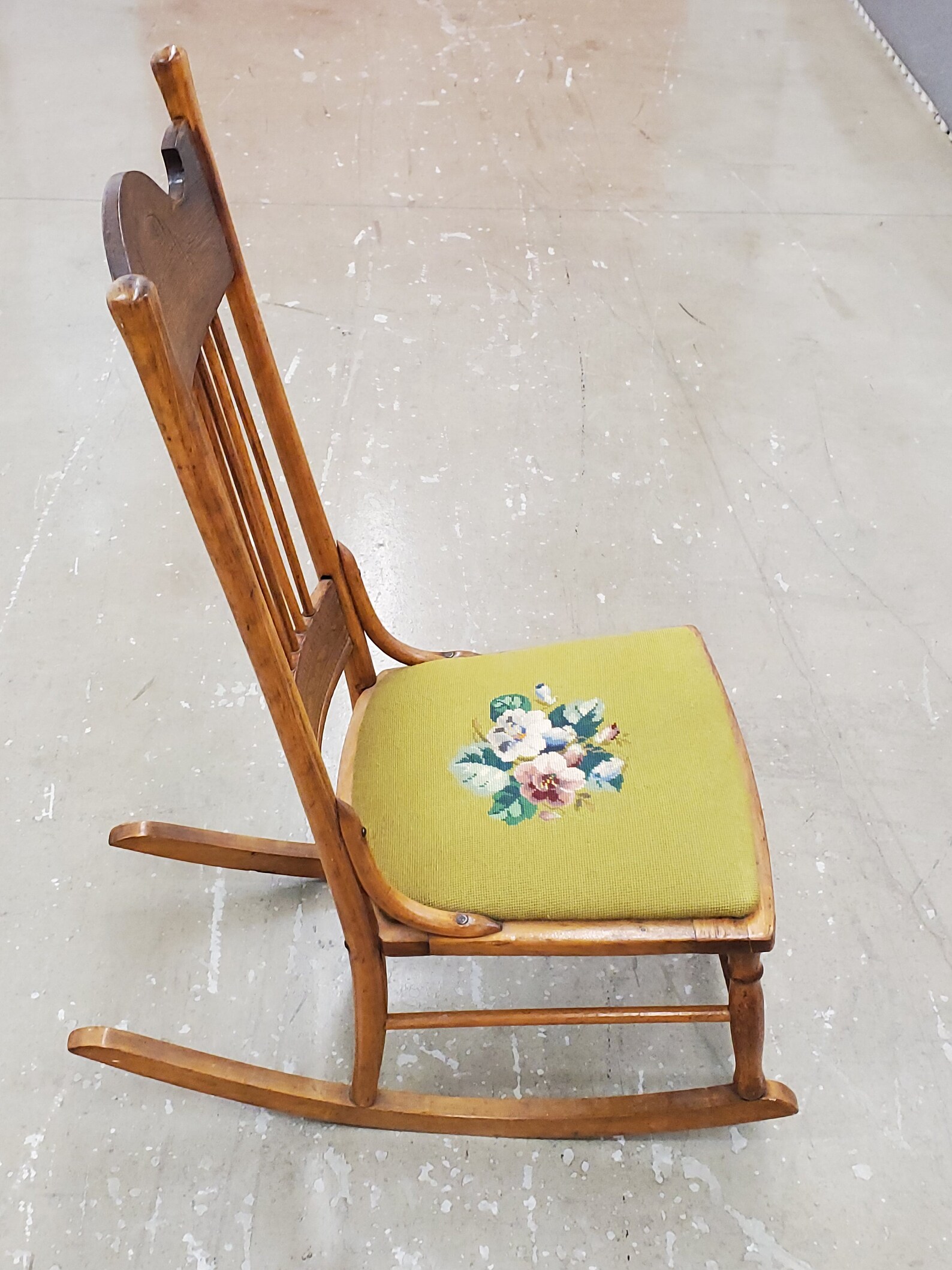 Vintage Rocking Chair, Vintage Embroidered Seat, Rocking Chair, Ornate ...