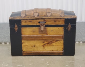 Antique Trunk, Antique Chest, Wood Trunk, Storage Solution