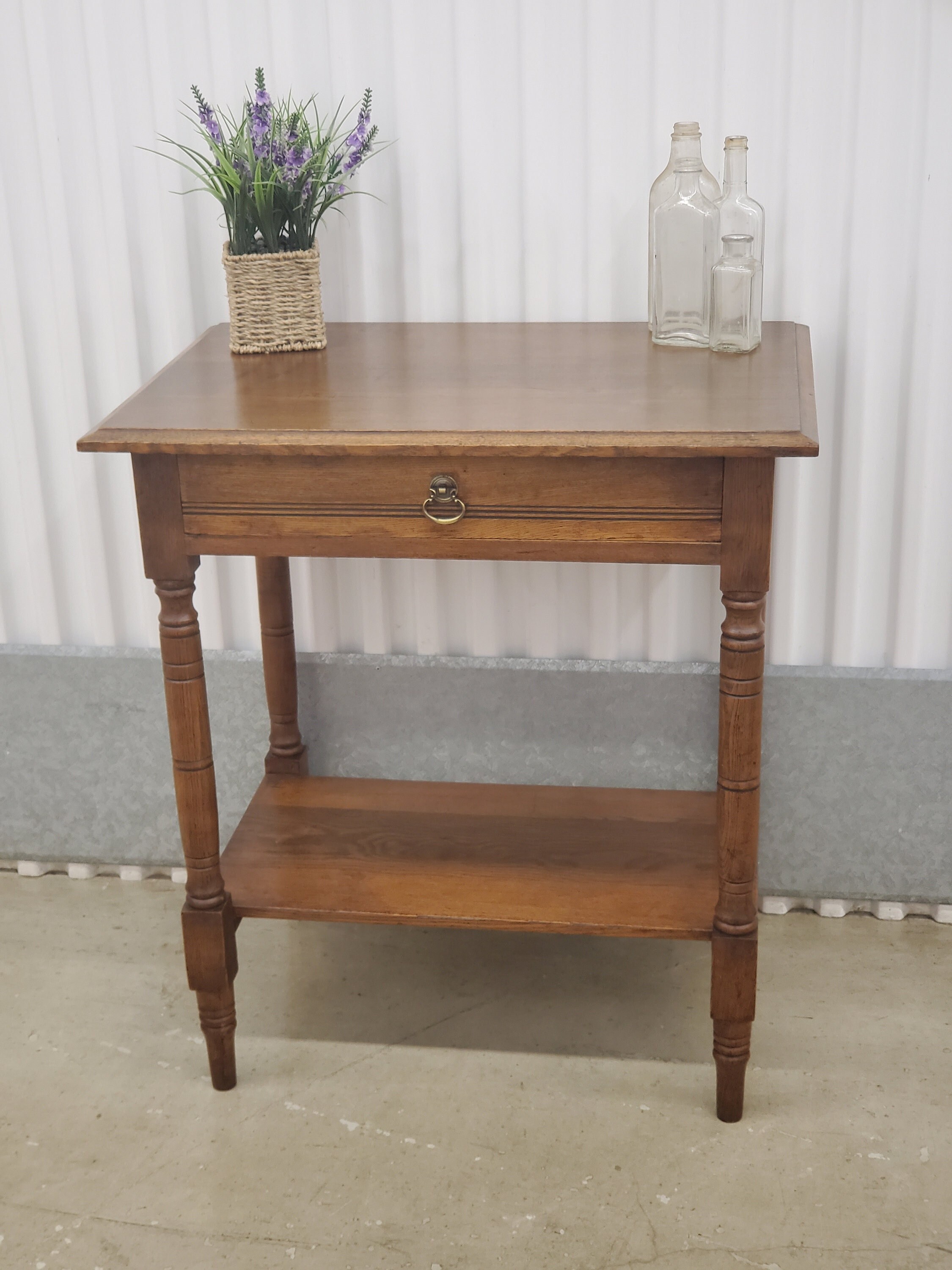 Antique Vintage Wood Side or End Table, Solid Wood Table, Table With Drawer - Etsy