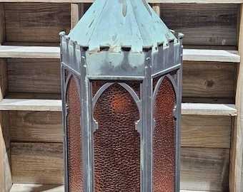 Antique Wall Lantern Sconce Light, Large Castle Style Sconce Light, Authentic Vintage Wall Light