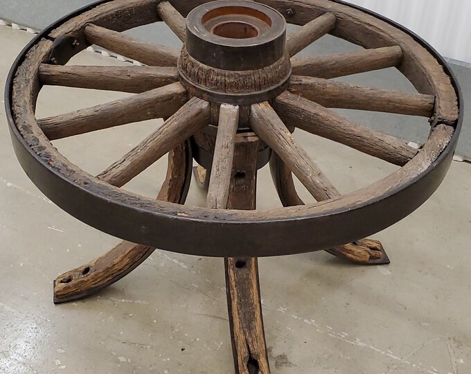 Antique Wagon Wheel Coffee Table, Antique Wagon Wheel Display Table - Etsy