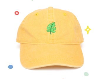 Embroidered Monstera Hat | Custom Colors | Unisex | 6-Panel Adjustable Cap | Dad Hat | Unique Gift | Snippet Studios