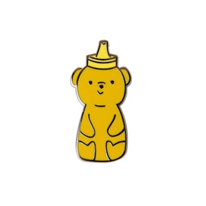 Honey Bear Enamel Pin | Cute Hard Enamel Pin | Food Pin | Adorable | Butterfly Metal Clasp Backing | Original Design | Unique Gift