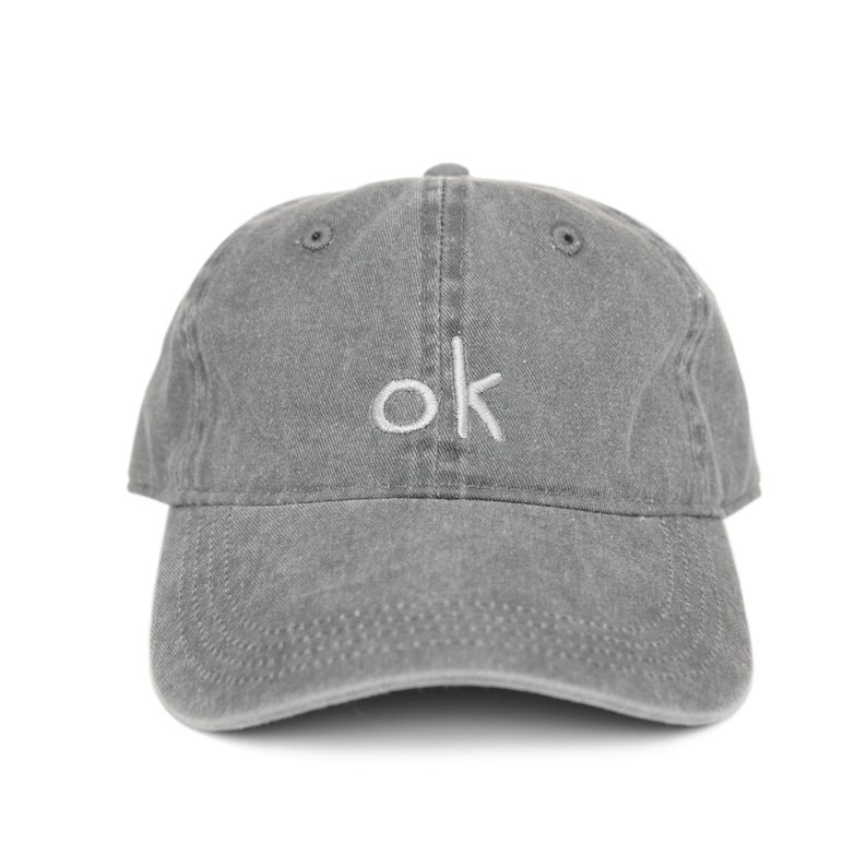 Embroidered ok Hat Custom Colors Unisex Etsy