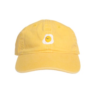 Embroidered Egg Hat | Fried Egg | Breakfast Food| Custom Colors | Unisex | 6-Panel Adjustable Cap | Dad Hat | Unique Gift | Snippet Studios