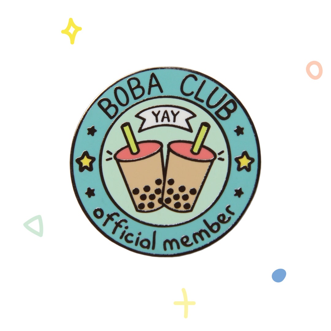Boba Club Enamel Pin Cute Hard Enamel Pin Boba Bubble Tea Pin Milk Tea