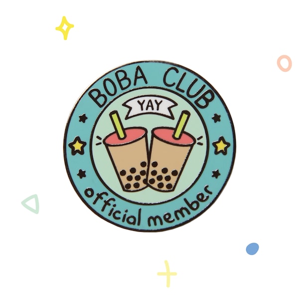 Boba Club Enamel Pin | Cute Hard Enamel Pin | Boba Bubble Tea Pin | Milk Tea | Adorable | Butterfly Clasp | Original Design | Unique Gift