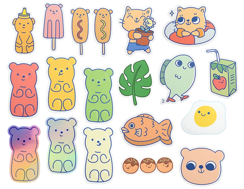 Cute Vinyl Stickers Sticker Pack Laptop Stickers Decal Etsy