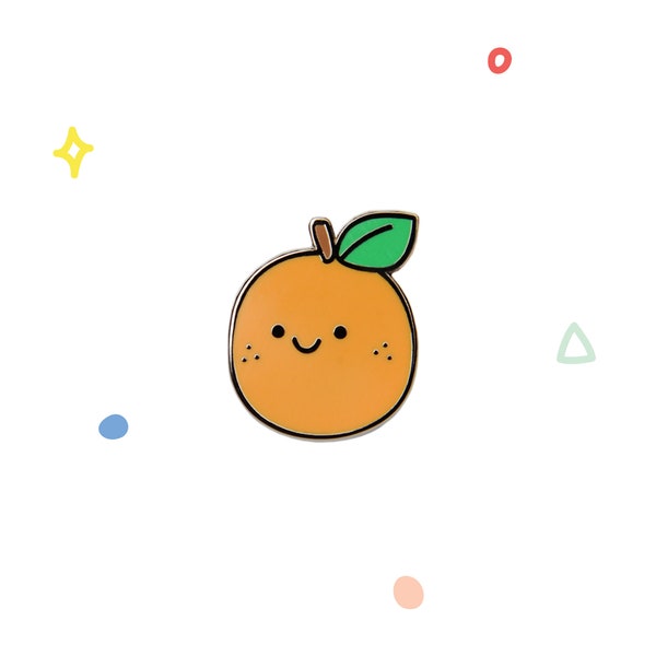 Mini Orange Enamel Pin | Cute Hard Enamel Pin | Food Pin | Fruit | Adorable | Butterfly Metal Clasp Backing | Original Design | Unique Gift