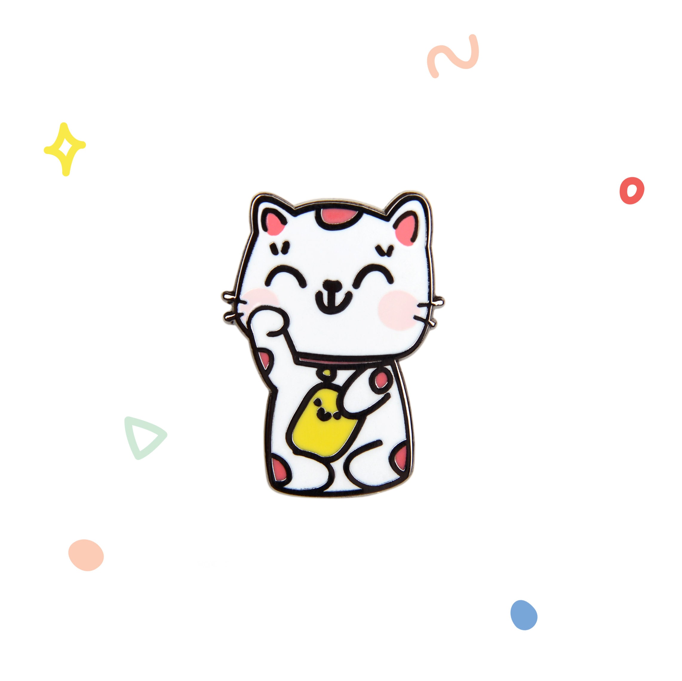 Lucky Cat Enamel Pin | Cute Hard Enamel Pin | Cat Pin | Kitty Pin ...