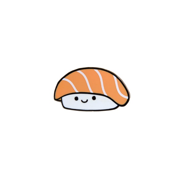 Salmon Nigiri Enamel Pin | Cute Hard Enamel Pin | Food | Japanese | Adorable | Butterfly Metal Clasp Backing | Original Design | Unique Gift