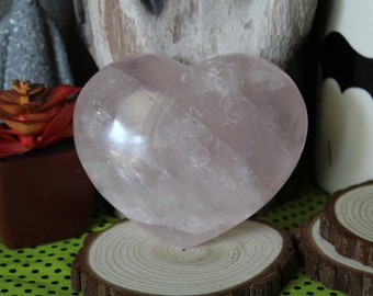 Rose Quartz Heart Large Healing Crystal for Love, Harmony and Trust