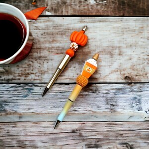 Custom Made Beaded Pen, Fall, Pumpkin Spice, Pumpkin, Teacher, Nurse, Student, School, Office, Stationary, Gift