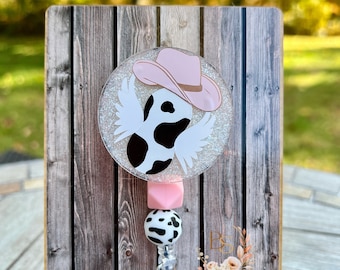 Flying Cowgirl Peanut Ball Badge Reel, Labor and Delivery, Baby Nurse, L&D,  Glitter, Maternity, OB, Keychain, Bag Charm 