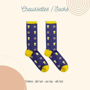 Chaussettes pastis pétanque, cadeau artisanal fabriqué en France parfait pour la fête des pères