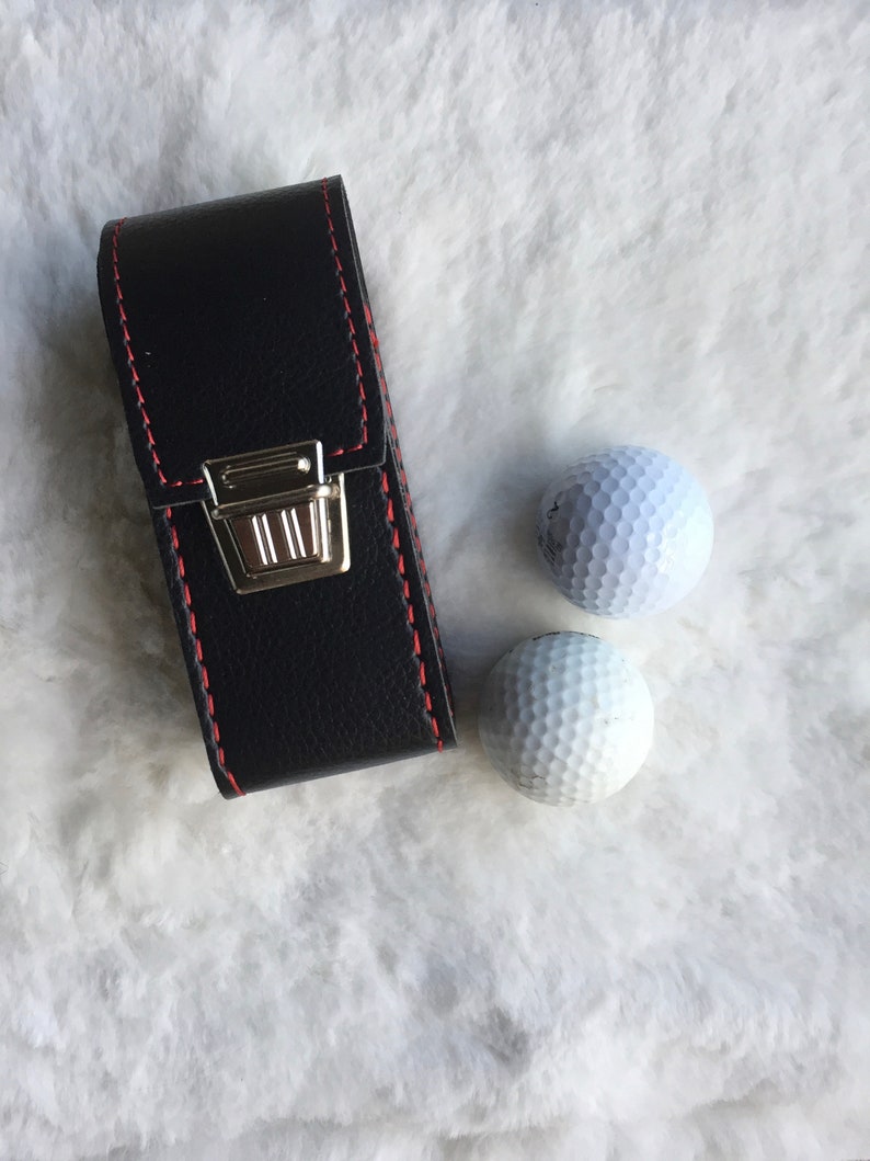 Bag for 3 golf balls, pretty and solid, belt clip image 9