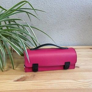 Borsa da bocce orizzontale personalizzabile con lamponi, custodia realizzata in Francia, regalo fatto a mano perfetto per la festa del papà