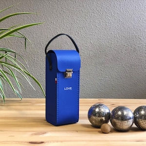 Borsa da bocce LOVE, custodia per tre palline realizzata in Francia, regalo fatto a mano perfetto per la festa della mamma