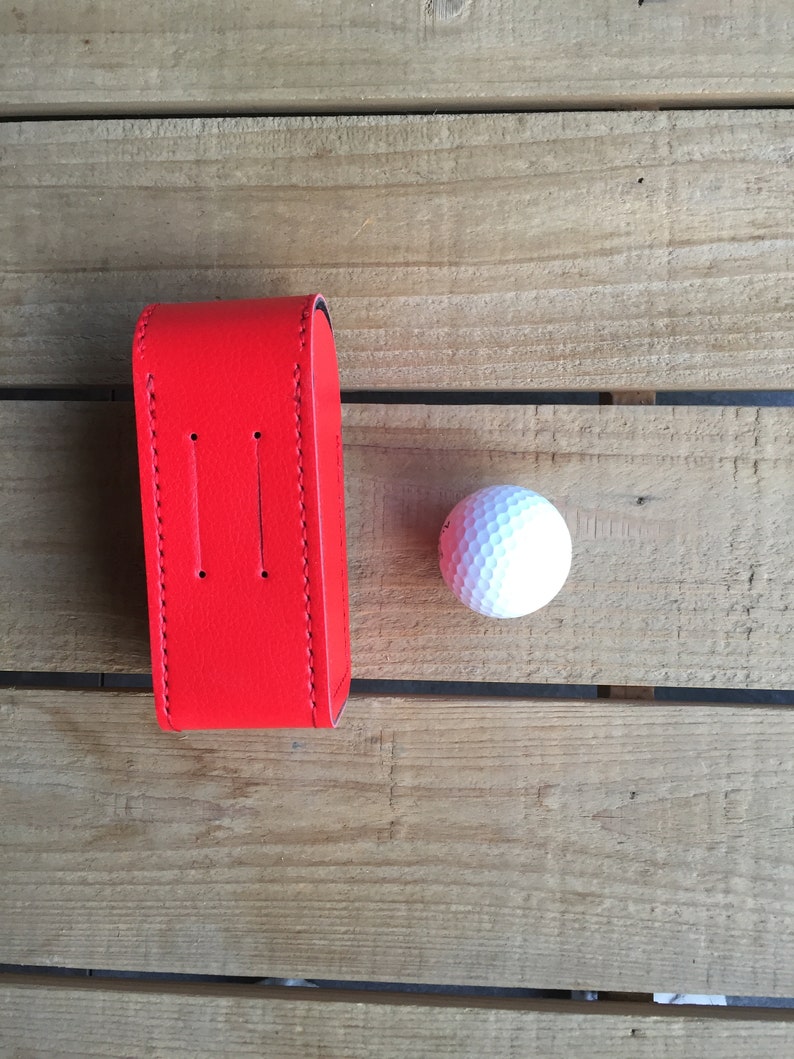 Bag for 3 golf balls, pretty and solid, belt clip image 7