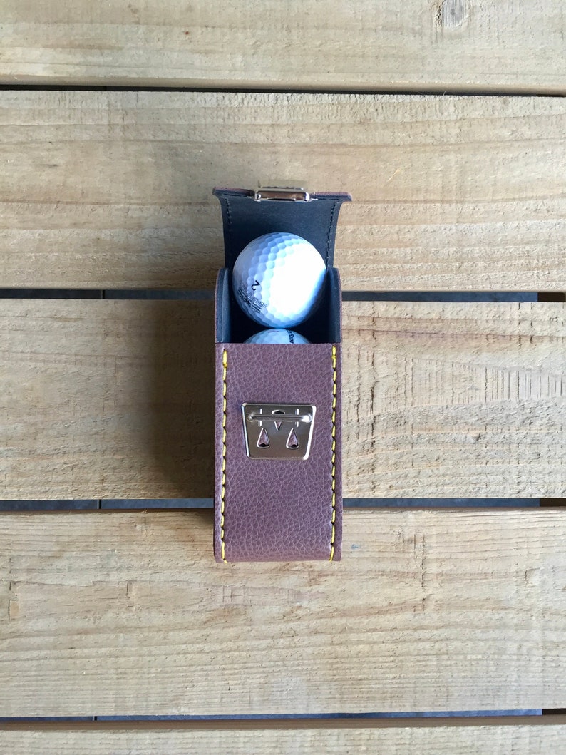 Bag for 3 golf balls, pretty and solid, belt clip image 2