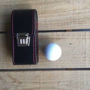 Bag for 3 golf balls, pretty and solid, belt clip Black