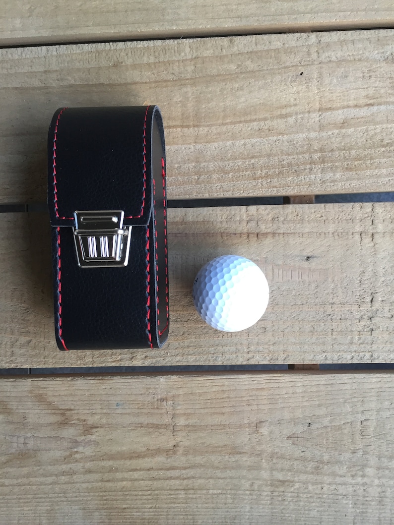 Bag for 3 golf balls, pretty and solid, belt clip Black