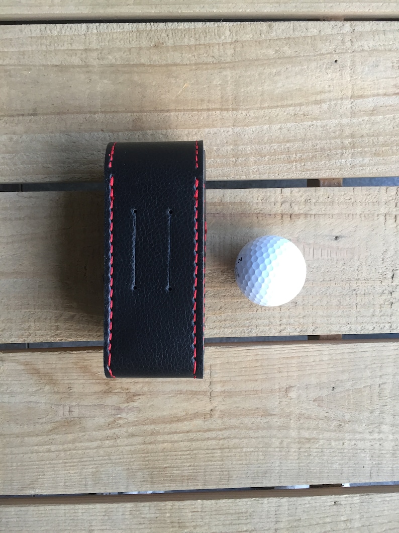 Bag for 3 golf balls, pretty and solid, belt clip image 6