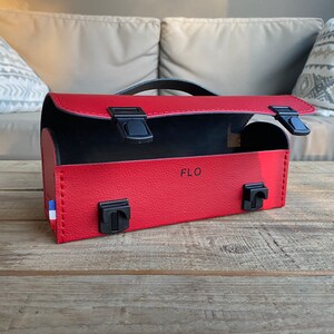 Sacoche de pétanque personnalisable horizontale, pochette personnalisée fabriquée en France, cadeau artisanal Rouge