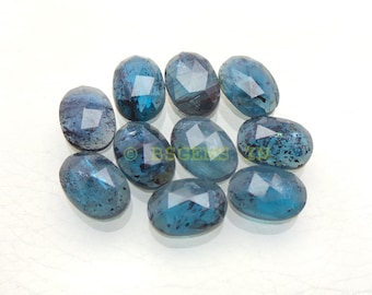 Moss Kyanite Gemstone Cabochon-Green Kyanite Cabochons-Natural Teal Green Moss Kyanite Rose Cut Round Cabochon 10x10 MM-5 Pcs-Wholesalegems