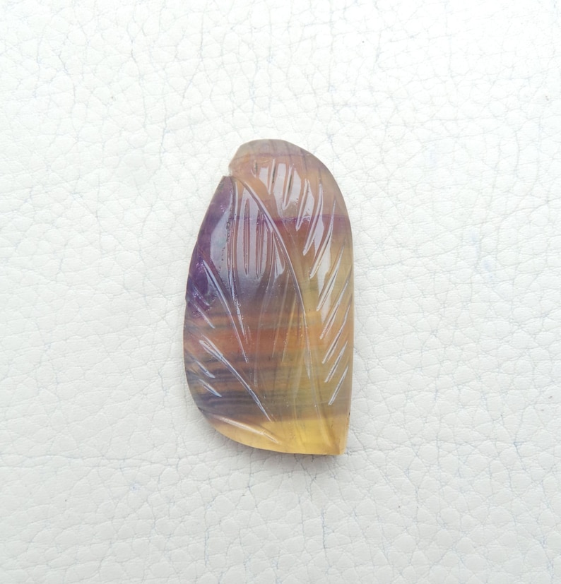 Fluorite Gemstone Cabochon-Fluorite Cabochon-Natural Fluorite Smooth Hand Carved Fancy Shape Cabochon-37x20x7 MM-Wholesalegems-BS8336