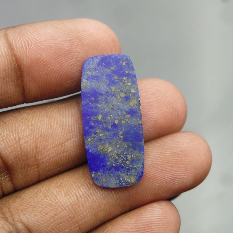 Lapis Lazuli Rock Crystal Doublet Cabochon-Lapis Crystal Doublet-Natural Lapis Crystal Faceted Rectangle Cabochon-29x13.5x3.5 MM-BS16657