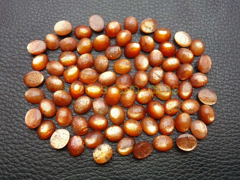 Sunstone Gemstone Cabochon-Sunstone Cabochon-Natural Sunstone Smooth Oval Shape Cabochon-10x8 MM-5 Pcs-High Quality-Wholesalegems-BS12103