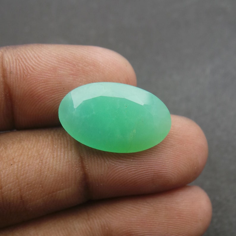 Chrysoprase Gemstone Cut Stone-Chrysoprase Cut Stone-Natural Chrysoprase Faceted Cut Oval Shape Gemstone-20x12x6.5 MM-Wholesalegems-BS7321