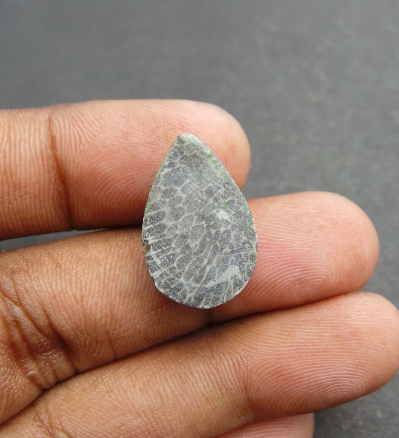 Black Coral Gemstone Cabochon-Black Coral Cabochon-Natural Black Coral Smooth Pear Cabochon-21x14x7 MM-High Quality-Wholesalegems-BS11059