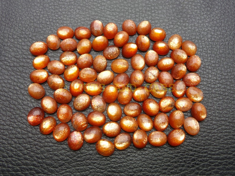 Sunstone Gemstone Cabochon-Sunstone Cabochon-Natural Sunstone Smooth Oval Shape Cabochon-10x8 MM-5 Pcs-High Quality-Wholesalegems-BS12103
