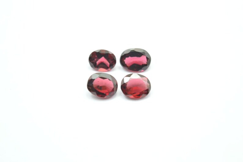 Rhodolite Garnet Cut Gemstone-Rhodolite Garnet Stone-Natural Rhodolite Garnet Faceted Oval Gemstone-7.5-8.5 MM-4 Pcs-Wholesalegems-BSW8817