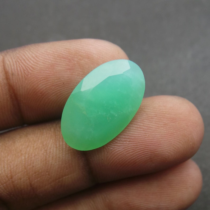Chrysoprase Gemstone Cut Stone-Chrysoprase Cut Stone-Natural Chrysoprase Faceted Cut Oval Shape Gemstone-20x12x6.5 MM-Wholesalegems-BS7321
