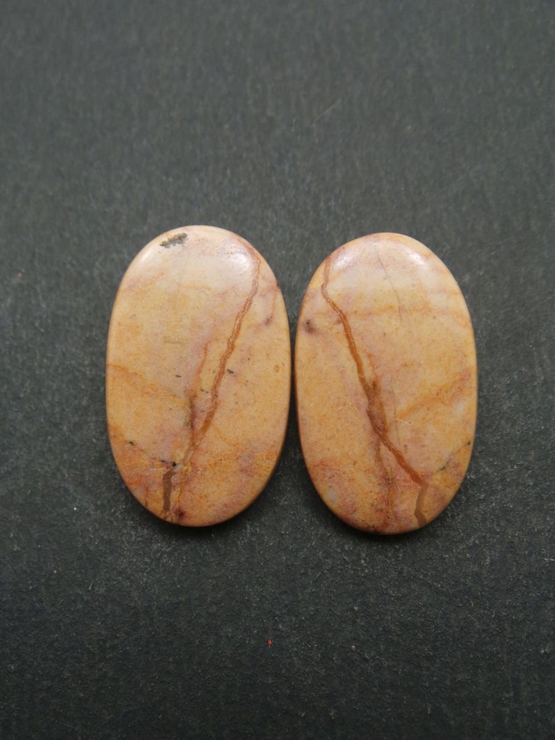Jasper Oval Cabochon-Jasper Gemstone Cabochons-Natural Jasper Smooth Oval Cabochon-25x15x4 MM-1 Pair-Wholesalegems-BSW9928