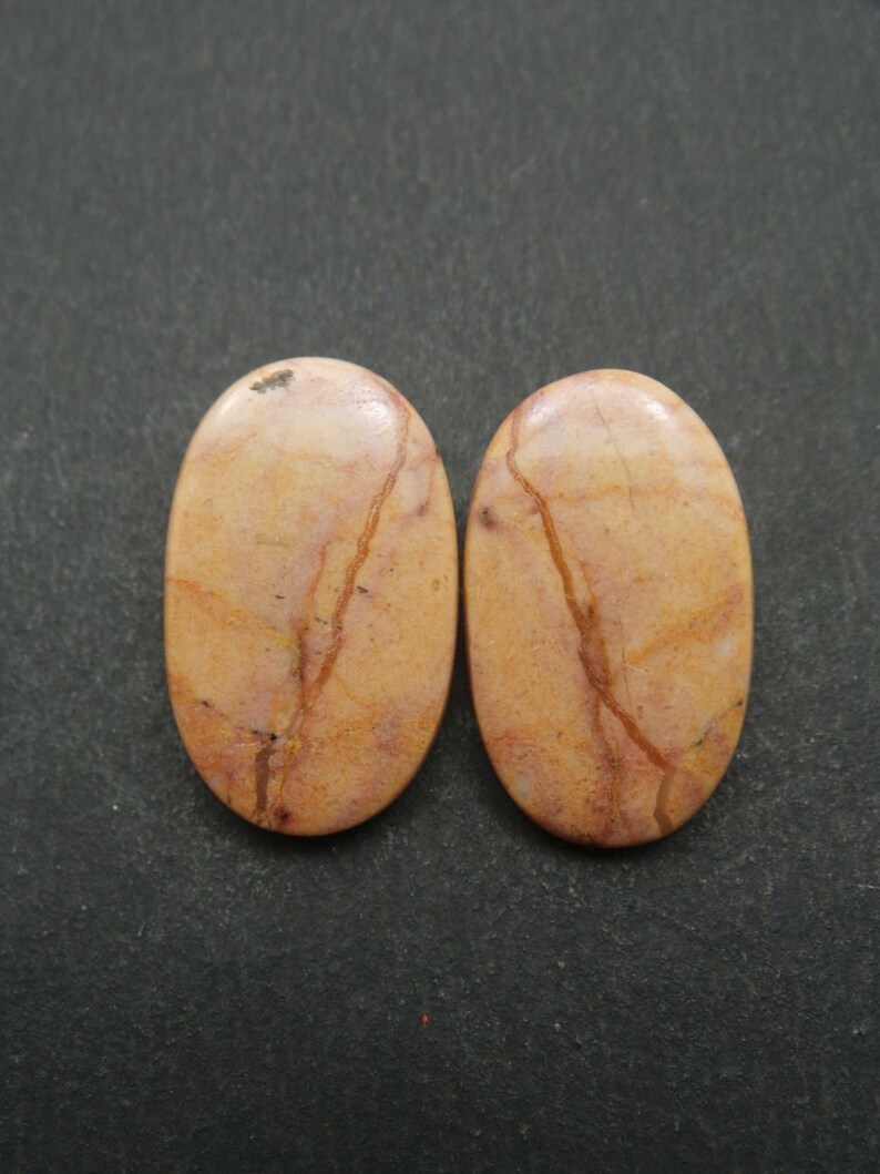 Jasper Oval Cabochon-Jasper Gemstone Cabochons-Natural Jasper Smooth Oval Cabochon-25x15x4 MM-1 Pair-Wholesalegems-BSW9928