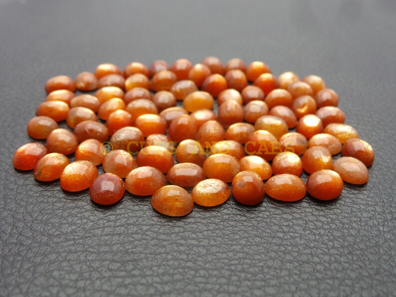 Sunstone Gemstone Cabochon-Sunstone Cabochon-Natural Sunstone Smooth Oval Shape Cabochon-10x8 MM-5 Pcs-High Quality-Wholesalegems-BS12103