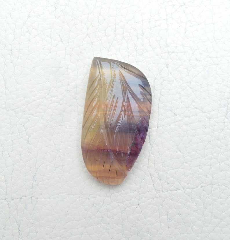 Fluorite Gemstone Cabochon-Fluorite Cabochon-Natural Fluorite Smooth Hand Carved Fancy Shape Cabochon-37x20x7 MM-Wholesalegems-BS8336