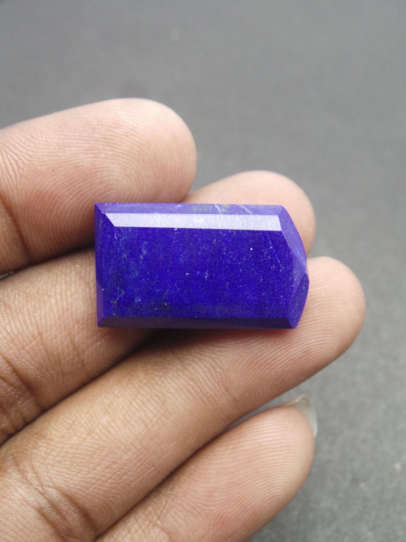 Lapis Lazuli Gemstone Cut Stone-Lapis Cut Stone-Natural Lapis Lazuli Faceted Cut Fancy Shape Gemstone-25.5x15x6.5 MM-Wholesalegems-BS9066