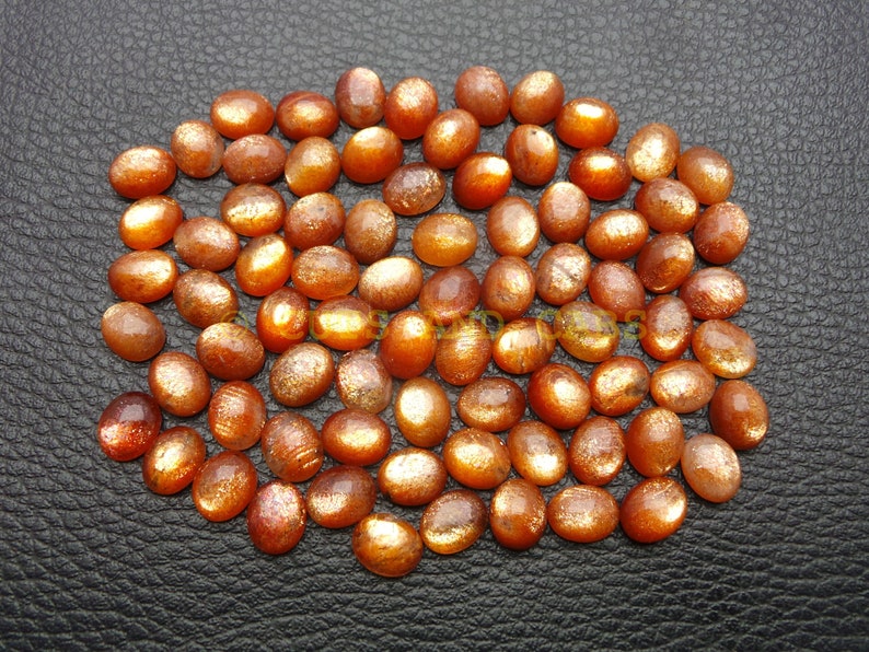 Sunstone Gemstone Cabochon-Sunstone Cabochon-Natural Sunstone Smooth Oval Shape Cabochon-10x8 MM-5 Pcs-High Quality-Wholesalegems-BS12103