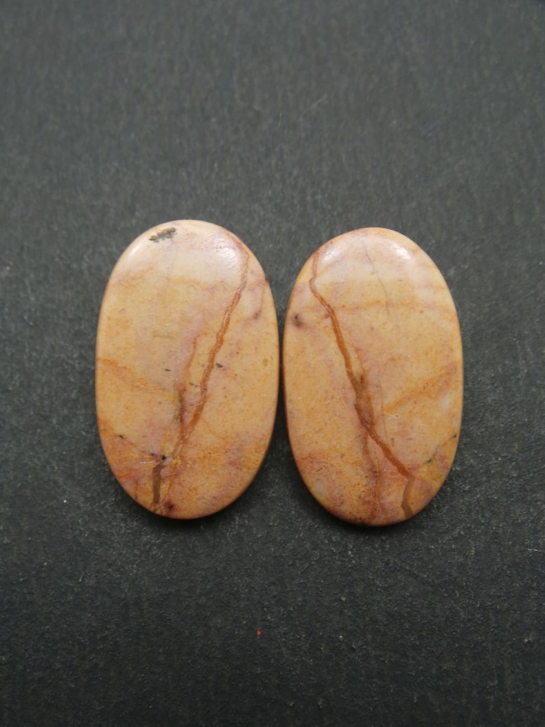 Jasper Oval Cabochon-Jasper Gemstone Cabochons-Natural Jasper Smooth Oval Cabochon-25x15x4 MM-1 Pair-Wholesalegems-BSW9928