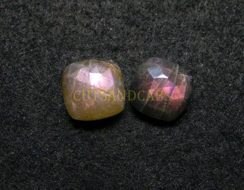 NEW ARRIVAL Purple Labradorite Cabochon-Natural Purple Labradorite Rose Cut Cushion Cabochon Gems Supply-14 mm-1 Pcs-Wholesalegems-PLRC-22