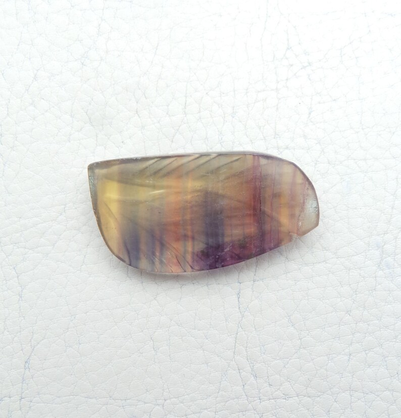 Fluorite Gemstone Cabochon-Fluorite Cabochon-Natural Fluorite Smooth Hand Carved Fancy Shape Cabochon-37x20x7 MM-Wholesalegems-BS8336