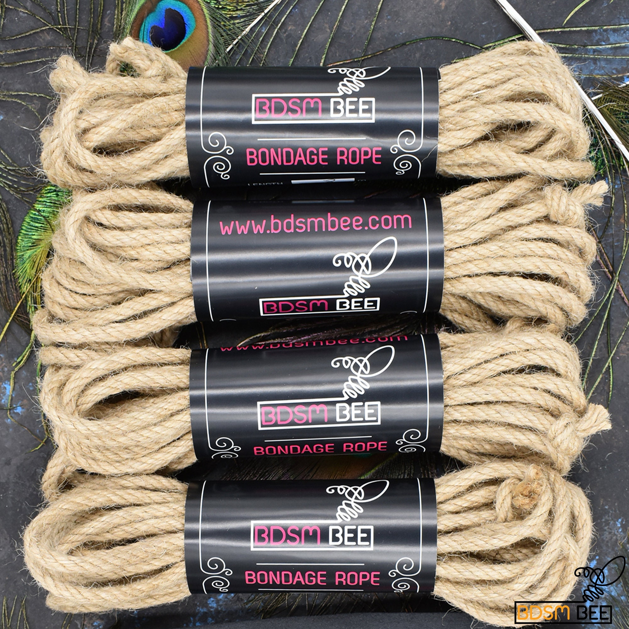 BDSM Shibari rope Kit, bondage rope set jute , 6pcs 26.25ft 0.24in Bdsm  candle blindfold