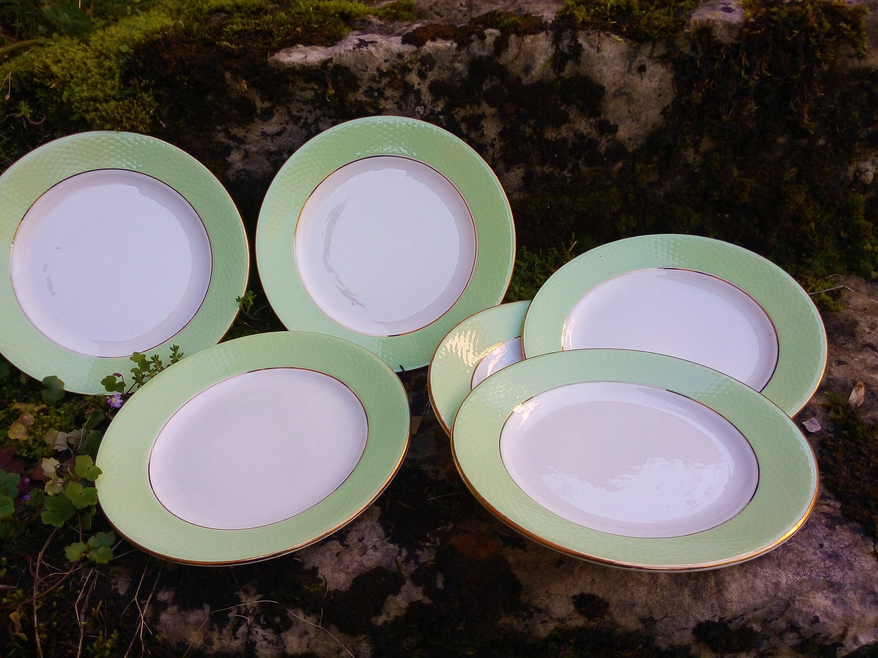 6 Assiettes Plates à Dessert Vintage 1960