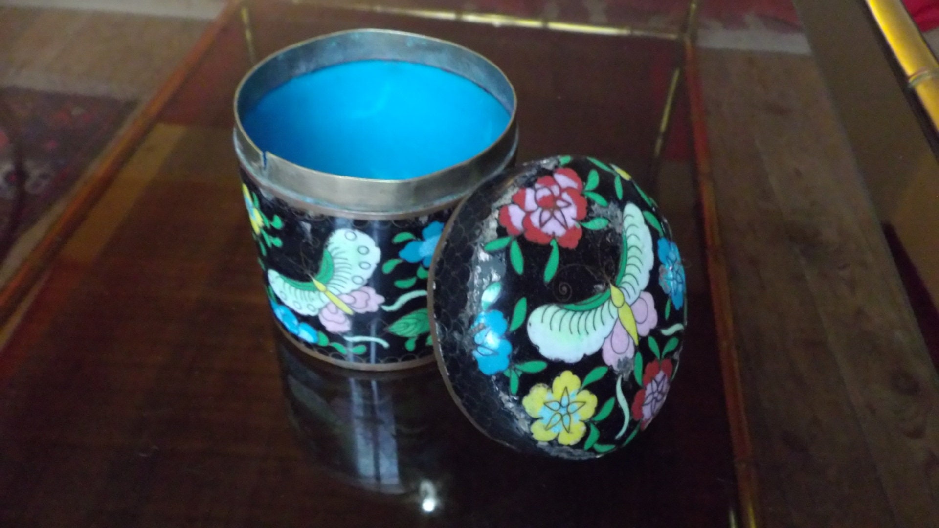 Boite à Thé Chinois Émaux Cloisonnés