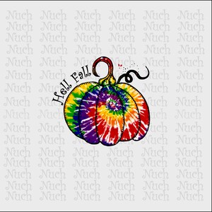 Hello Fall, Tie Dye Pumpkins Sublimation Design Download - PNG